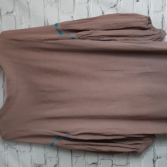 Ciel tunic top L embroidered excellent con boho ruffled elastic sleeve ⁰ - Picture 8 of 12